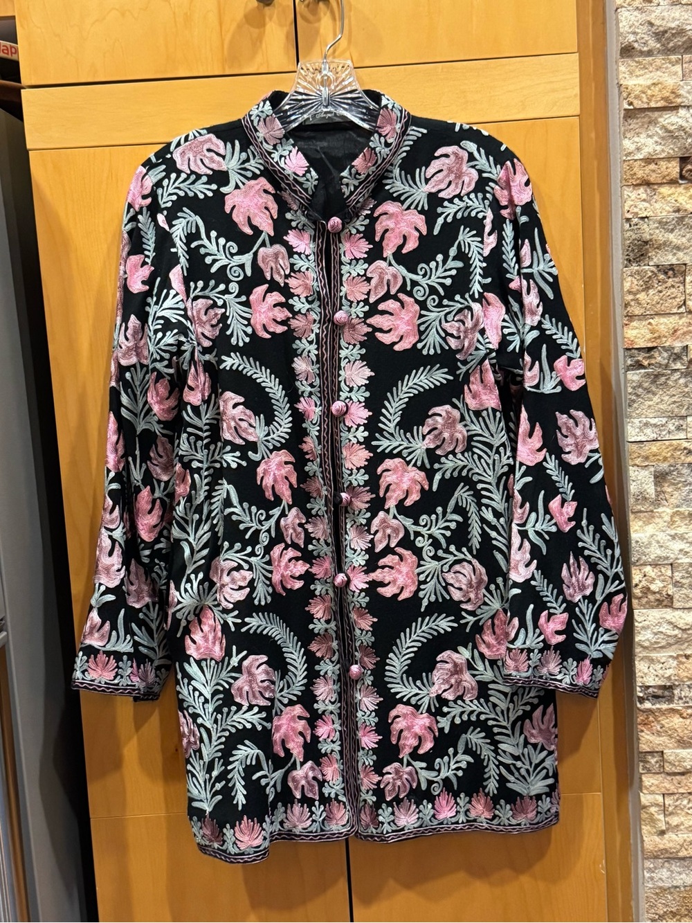 Embroidered Black Jacket from India